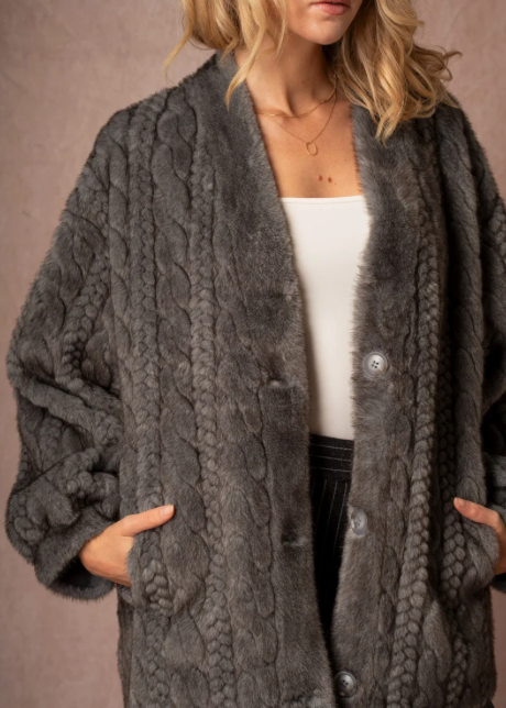 Grey Faux Fur Vest
