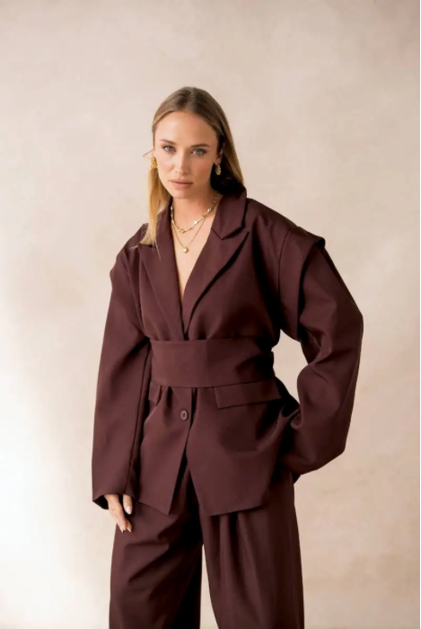 Oversized Blazer With Belt